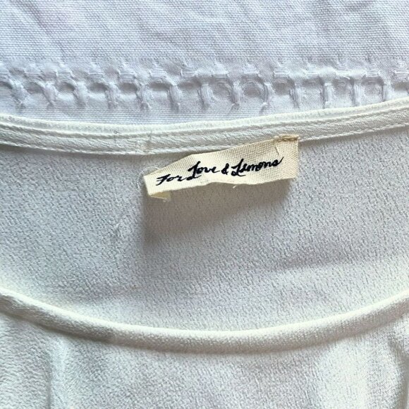 NWOT FOR LOVE & LEMONS WHITE RUFFLE BELL SLEEVES BLOUSE - M - Picture 6 of 11